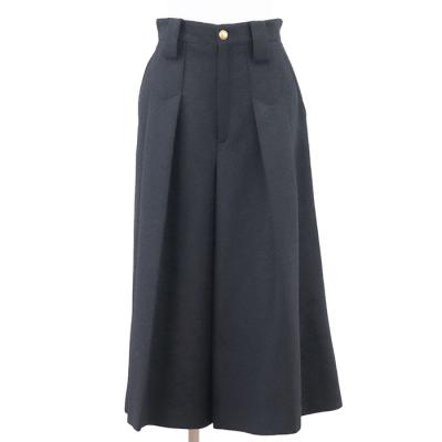 グッチ　GUCCI　クロップド丈パンツ　ワイド　タック入り　金ボタン　黒　38 GUCCI 【新品同様】GUCCI グッチ パンツ ワイド クロップド ロゴ
