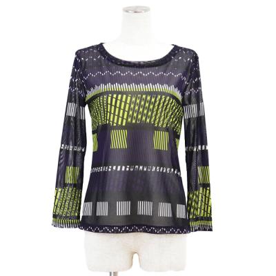 SALE【極美品】ISSEY MIYAKE イッセイミヤケ カットソー サイズ 2 レディース ジオメトリック シースルー 長袖 トップス ブラック 黒 日本製 ISSEY MIYAKE（イッセイミヤケ） SALE【極美品】ISSEY MIYAKE