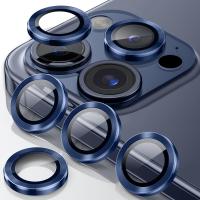 iPhone15Pro/iPhone15ProMax カメラレンズカバー ブルー 4枚入り カメラ保護 アルミ合金製+強化ガラス Ｗoxuyee | OPEN-CLOTHES