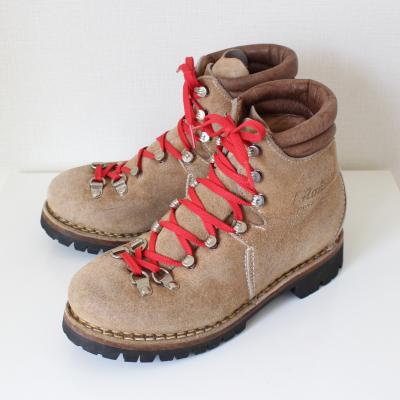 人気 ブランド チェック 登山靴 80s ライケル Raichle スエード （w 4 ベージュ スイス製 23.0cm