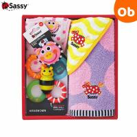 サッシー 出産祝いセット ピンク　5点（ウォッシュタオル・ビブ×2・ラトル・歯固め）Sassy【送料無料　沖縄・一部地域を除く】 | ORANGE-BABY
