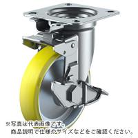 ユーエイ プレート式 自在 キャスター 帯電防止ウレタン 車輪径150mm 旋回固定・ストッパー付き Jタイプ JK-S型 取付寸法94×94(87×87) ( UWEJK-150S ) | ORANGE TOOL TOKIWA