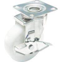 ユーエイ プレート式 自在 ステンレスキャスター ナイロン 車輪径130mm ストッパー付き Jタイプ SUS-J-S型 取付寸法82×82(75×75) ( SUS-NJ-130S ) | ORANGE TOOL TOKIWA