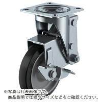 ユーエイ プレート式 自在 クッションキャスター ゴム 車輪径125mm ストッパー付き SKYタイプ SHSKY-DS型 取付寸法80×80(75×75) ( SHSKY-S125NRBDS-30 ) | ORANGE TOOL TOKIWA