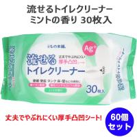 流せるトイレクリーナー ミントの香り 1P 30枚入 60個セット(1c/s) まとめ買い トイレ掃除 業務用 | 販促スタジアム