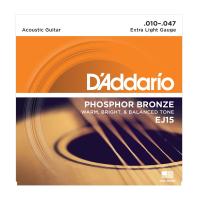 D'Addario ダダリオ アコースティックギター 弦 EJ15 PHOSPHOR BRONZE Extra Light 10-47 | 大谷楽器