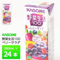 カゴメ 野菜生活100 ベリーサラダ 200ml×24本 野菜ジュース 砂糖不使用 野菜果実ミックス 100% 常温保存 紙パック ぶどう ビタミンA | otodoke-store plus