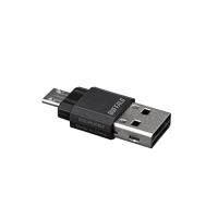 BUFFALO スマートフォン/タブレット/PC用 microSD専用カードリーダー/ライター ブラック BSCRUM04BK | 雑貨屋MelloMellow