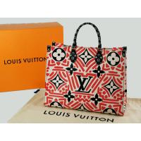Louis Vuitton On The Go Red Square Tote Bag Monogram Giant ルイ 