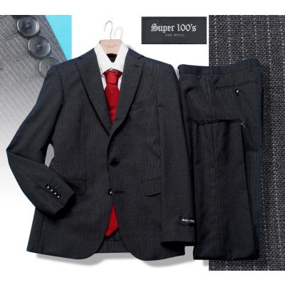 極美品 スーツセレクト シルク混 セットアップ 黒 光沢 総裏 Y5 Donato Vinci Italy】【ベーシックシルエット】カシミヤシルクブレンド