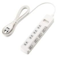 【新品/取寄品/代引不可】省エネタップ/個別スイッチ/4個口/3m/ホワイト T-E5A-2430WH | 秋葉原　アウトレットプラザ