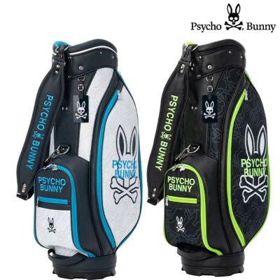 Psycho Bunny キャディバッグ（色：グリーン系）｜ゴルフ用バッグ