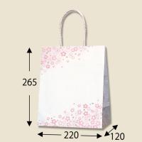 手提げ紙袋 スムースバッグ 22-12紅桜 (巾220 マチ120 高さ265) 100枚 | パッケージ マルオカ