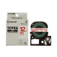 （まとめ） キングジム テプラ PRO テープカートリッジ 12mm 透明／赤文字 ST12R 1個 (×5セット) |b04 | panfam