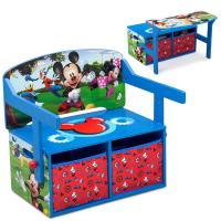 ディズニー ミッキーマウス 収納付き ベンチ テーブルに早変わり 机 収納 おもちゃ箱 ボックス BOXテーブル 子ども家具 Delta | paranino2号店