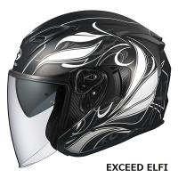 【5月23日出荷】OGKカブト オープンフェイスヘルメット EXCEED ELFI(エクシード エルフィ)  フラットブラック  L(59-60cm)  OGK4966094609849 | パーツボックス3号店