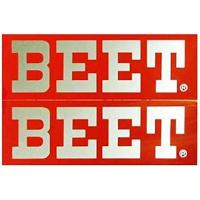 【5月3日出荷】BEET(ビート) BEETステッカー耐熱 132mm×43mm 赤 2枚組 0703-BA2-00 | パーツボックスシステムジャパン