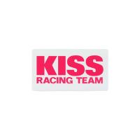 キジマ KISS Racing Team ステッカー [白ベース×ピンク文字   Mサイズ] K1472 | パーツボックスシステムジャパン