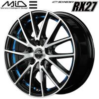 MID SCHNEDER RX27 ホイール4本 ブラックメタリックポリッシュ/アンダーカットブルークリアー 4.0J-12inch 4H/PCD100 inset+42 | パーツデポ2号店