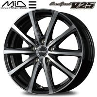 MID EuroSpeed V25 ホイール1本 ブラックポリッシュ 7.0J-17inch 5H/PCD114.3 inset+38 | パーツデポ2号店