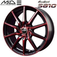 MARUKA MID EuroSpeed S810 ホイール4本Set ブラックポリッシュ/レッドクリア 5.5J-15インチ 4穴/PCD100 インセット+45 | パーツデポ3号店