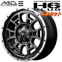 MID NITRO POWER H6 SLUG ホイール4本 セミグロスガンメタ/フランジDC/リムヴァーレイポリッシュ 8.5J-20インチ 6穴/PCD139.7 インセット+20 | パーツデポ4号店