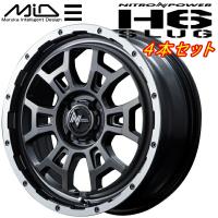 MID NITRO POWER H6 SLUG ホイール4本 セミグロスガンメタ/フランジDC/リムヴァーレイポリッシュ 6.5J-17inch 4H/PCD100 inset+45 | パーツデポ5号店