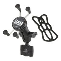 RAM MOUNTS Xグリップ&amp;バーマウントベース スマートフォン用 ショートアーム テザー付 RAM-B-408-75-1-A-UN7U RAM-B-408-75-1AUN7U バイク 電子機器マ | パーツダイレクト店