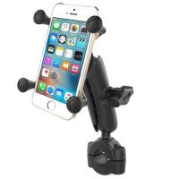 RAM MOUNTS Xグリップ&amp;バーマウントベース スマートフォン用 標準アーム テザー付 RAM-B-408-75-1-UN7U バイク 電子機器マウント・オプション | パーツダイレクト店