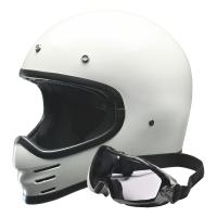 LEAD リード工業 RUDE ルード レトロオフヘルメット SG・PSC（全排気量対応）ホワイト（フリーサイズ） | パーツライン24