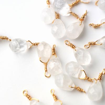 天然石 水晶】しずぐ 雫型 チャーム シャンクビーズ 約15×9mm ピアス