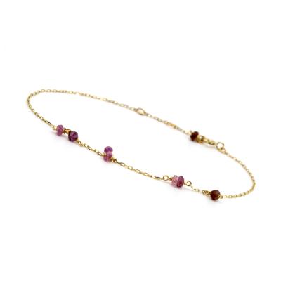 K10YG ピンクストーン ブレスレット│Pink Stones Bracelet