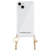 PHONECKLACE  チェーンショルダーストラップ付きクリアケースfor iPhone 13 ゴールド | PayPay公式ストア