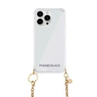 PHONECKLACE  チェーンショルダーストラップ付きクリアケースfor iPhone 13 Pro ゴールド | PayPay公式ストア