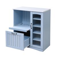JKプラン キッチンカウンター 食器棚 スライド棚 フレンチカントリー 幅75.5 奥行42.5 高さ90.5 FFC-0005-BL ブルー | PCあきんど