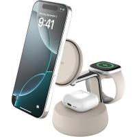 belkin WIZ040dqSD UltraCharge Pro Qi2 25W 3-in-1 マグネット式充電ドック サンド