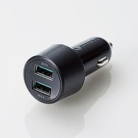 ELECOM MPA-CCUQ05BK シガーチャージャー/ 2USBポート(自動識別)/ Quick Charge 3.0/ ブラック | PC&家電CaravanYU Yahoo!店