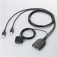 ELECOM KM-A22BBK USB対応ケーブル一体型キーボード・マウス用パソコン切替器 (ブラック) | PC&家電CaravanYU Yahoo!店
