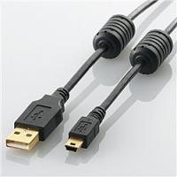ELECOM U2C-MF50BK USB2.0ケーブル/ フェライトコア付 A-miniBタイプ/ 5.0m(ブラック) | PC&家電CaravanYU Yahoo!店