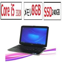 中古パソコン ノ−トパソコン Core i5 3320M 新品SSD240GB メモリ8GB DELL E5530 15.6型液晶 DVDマルチ 無線LAN Windows7 Pro 64bit y-na-070 