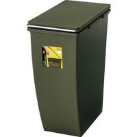 スリムコンテナ 20L（LFS-846GR/グリーン）ゴミ箱 ごみ箱 連結可能 積み重ね可能 キャスター付 ダストボックス ペールボックス インテリア おしゃれ | Peeece