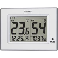 リズム(RHYTHM)CITIZEN シチズン 温度計 湿度計 時計付き デジタル ライフナビD200A 白 10.5×14.5×2.4cm 8RD200-A03 | ペーメー