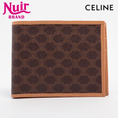 【極美品】 CELINE レザー 二つ折り財布 プレート 馬車 ロゴ ブラウン 未使用品⭐︎セリーヌ 馬車ロゴ 折財布 | étoile vintage