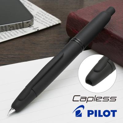 パイロット 万年筆 キャップレス ブラック&グレー 太字 新品)PILOT パイロット 万年筆 キャップレス 螺鈿 ストライプ