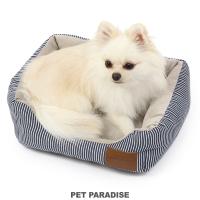 犬 猫 ペット ペットベッド 犬用ベッド 洗える 猫ベッド 丈夫 ネイビー | ヒッコリー カドラー (38×32cm) | ペットパラダイス