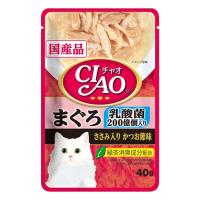 いなば チャオパウチ 乳酸菌入り まぐろ ささみ入りかつお節味 40g（猫用ウェット パウチ 国産） | ペット用品のPePet