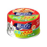 ◇ユニ・チャーム 銀のスプーン缶お魚とささみミックスかつお節 70g | ペットフォレストヤフー店
