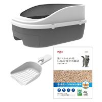 ◇ペティオ W26220 システムトイレセット トイレに流せる猫砂 デオンDサンド入 | ペットフォレストヤフー店