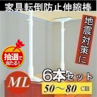 突っ張り棒 6本セット 家具転倒防止 棚 転倒防止 防災グッズ 防災セット 地震 つっぱり棒 地震対策 アイリスオーヤマ KTB-50 | メガストア Yahoo!店