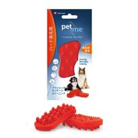 ペットアンドミー ラバーブラシ ハード 長毛種用 (レッド) 水洗い可能 ペット用 犬用 トリミング用品 グルーミング コンパクト | ペットのDMSコミュニケーション